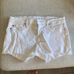 White Hudson Denim Cut Off Shorts